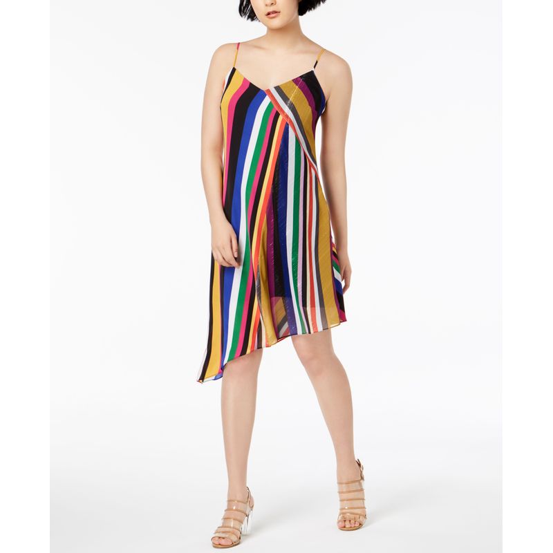 Bar Iii Striped Asymmetrical Dress